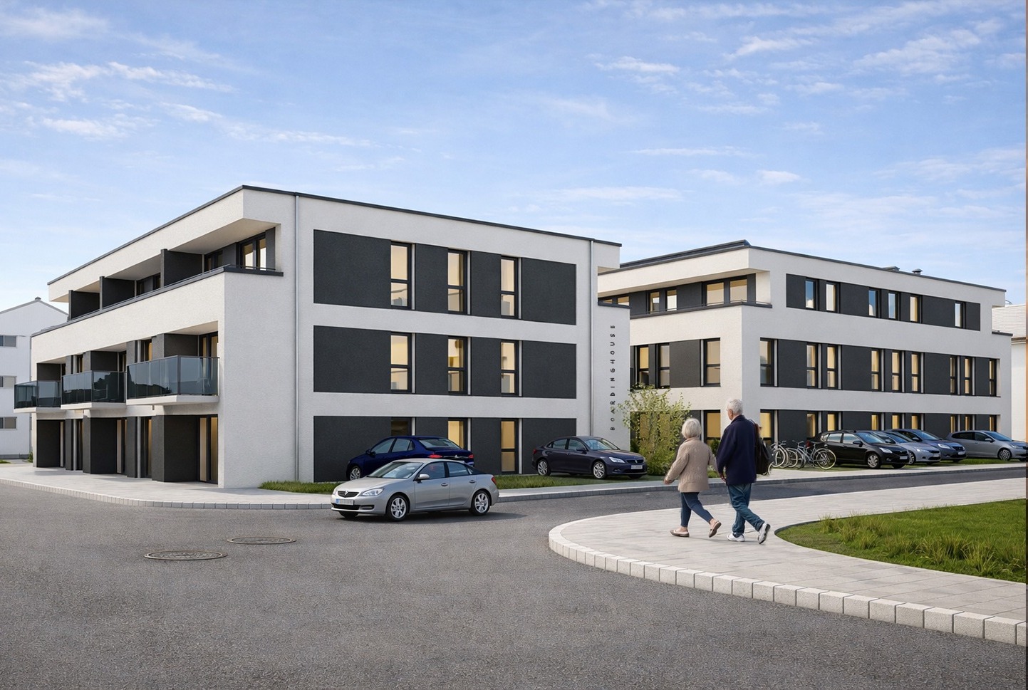 Architektur-Visualisierung des geplanten Boardinghouse Kronau